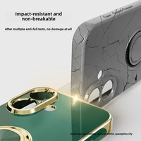 Étui de téléphone en TPU à couverture complète de luxe pour iPhone 16 pour Samsung Mobile support d'anneau magnétique rotatif 16 galvanoplastie antichoc