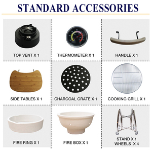 Auplex Parrilla Ahumador Bbq OEM شواية سيراميك كامادو 21 بوصة شواية مدخن جو كبيرة مع فحم وحديقة خارجية - Product Image 3