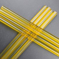 Bâton de colle thermofusible jaune PA personnalisable en diamètre/longueur pour l'électronique/le collage de câbles/les haut-parleurs, à utiliser avec un pistolet à colle thermofusible