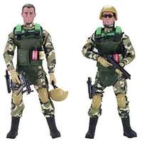 Figurine militaire des forces spéciales de 12 pouces avec 30 points d'articulation, 15 armes et accessoires en plastique