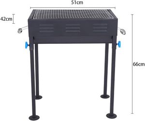 Barbecue au charbon de bois portable haut de gamme à deux zones, design compact et pliable avec structure en fer moderne pour le camping et les grillades en extérieur - Product Image 2