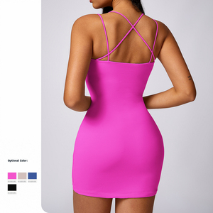 Body de sport sans couture avec logo personnalisé Offre Spéciale combinaison amincissante avec robe à bretelles Sexy pour l'entraînement des femmes nouvelle barboteuse à la mode - Product Image 4