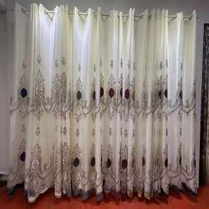 Bán buôn giá rẻ đẹp Sheer Thêu Hai Lớp Thiết kế nhà valance rèm cửa dệt cho Cửa Sổ Phòng rèm - Product Image 6