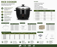 Cuiseur à riz électrique multifonction en acier inoxydable 0,6L-2,8L avec cuve antiadhésive, minuterie mécanique, tasse doseuse, idéal pour hôtels et usage domestique