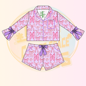 KERUI Personalizado 95% Bambu 5% Spandex 2-Piece Set Bebê Meninas Casual Manga Longa Shorts PJs Pijamas Arcos Padrão Outfit Roupas - Product Image 5