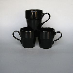 Sleek Black Glazed <b>Ceramic</b> <b>Mug</b> Minimalist Smooth Clean Lines for Home Use - Product Image 4