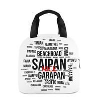 Robuuste, op maat gemaakte Saipan-patroon lunchtas, draagbaar, handzaam, voor het bewaren van voedsel tijdens kamperen, gymtraining, strandvakantie, picknick en dagelijks gebruik.