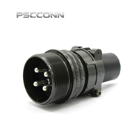 Connecteur circulaire industriel mâle fileté PSCCONN MS 5015 Série MS3101A 32-17P, prise d'alimentation en ligne pour l'aviation, 4 broches