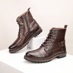 Nuevas Botas de Motero con Cierre Metálico Negro para Hombre, Botas de Trabajo de Caña Alta, Casuales, Cómodas, Duraderas y Modernas - Product Image 3