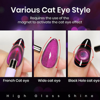 Kit de Gels Ongles Effet Œil de Chat Sans HEMA/TPO, Vernis Gel Professionnel Personnalisable avec Logo, Gels UV Arc-en-ciel, Échantillons Gratuits KittensBeauty