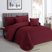 Ensemble de couette matelassée personnalisé, couleur unie, toutes saisons, six pièces, double face, lavable, en coton biologique et polyester, 200TC