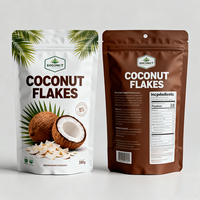 Sachet d'emballage alimentaire personnalisable en aluminium et plastique refermable, idéal pour les flocons de noix de coco et les snacks à base de noix de coco