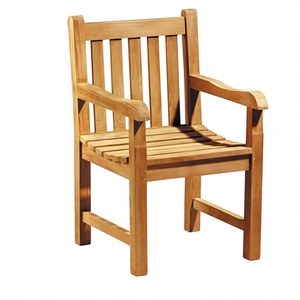 Chaise de jardin moderne en bois massif de haute qualité avec accoudoirs, mobilier d'extérieur - Product Image 1