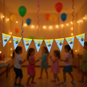 Guirnalda de Minion para Fiestas, 2.3M, Plástico Desechable, Decoraciones de Cumpleaños, Forma Triangular, Diseño de Dibujos Animados - Product Image 3