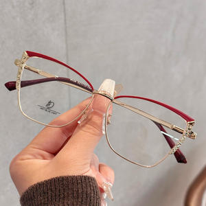 Monture de lunettes œil-de-chat Qianai pour femme JS9-4-1108, monture complète, verres anti-lumière bleue AC, design irrégulier - Product Image 3