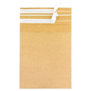 Bolsas de correo de papel Kraft reutilizables abiertas de 2 vías con función retornable de sobres de expansión de bloque inferior - Product Image 1
