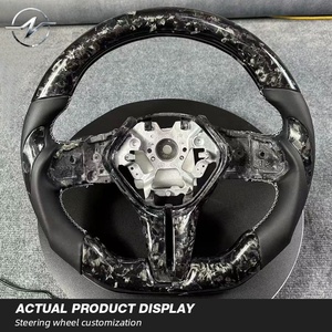 Volant de direction en cuir lisse en <span class=keywords><strong>fibre</strong></span> de carbone de qualité supérieure pour Infiniti Q60 QX55 Q50 QX60 2017-2024 Marque YZ - Product Image 5