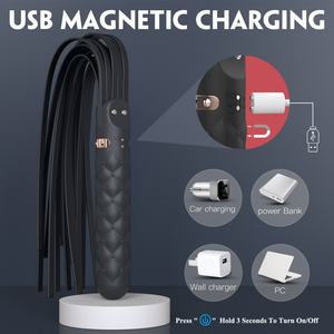 Jouet sexuel vibrant sans fil rechargeable en silicone personnalisé pour jeux BDSM adultes - Menottes Bodange noires et roses incluses - Product Image 2