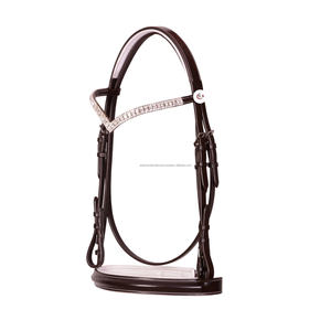 Correa de cuero suave con relleno en forma de V de alta calidad, banda para cejas de cristal, brida de caballo - Product Image 1