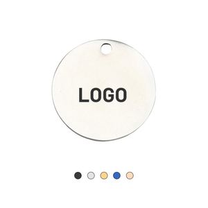 Mignon et élégant : Plaque d'identification ronde en acier inoxydable de qualité supérieure pour chien, à graver - Product Image 1