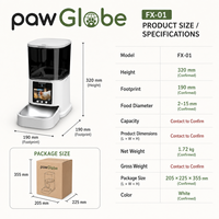 Distributeur automatique intelligent pour animaux de compagnie avec écran, caméra à distance, minuterie, appel vocal pour chats et chiens, double alimentation