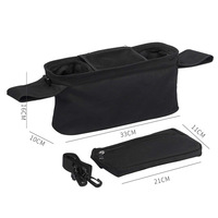 Organisateur de poussette pour bébé personnalisé, sac à langer antidérapant, sangles Oxford, avec porte-gobelet isotherme, sac de rangement pour téléphone, sac de rangement pour poussette