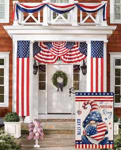 Banderas de Jardín con Diseño de Gnomo de la Libertad Americana, Decoración de Bienvenida para Interiores y Exteriores, Impresión Digital para el Día de la Independencia - Product Image 4