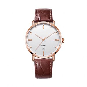 Montres mécaniques en or Moissanite en gros pour hommes, montres automatiques de date pour affaires, montre-bracelet lumineuse, horloge étanche - Product Image 3