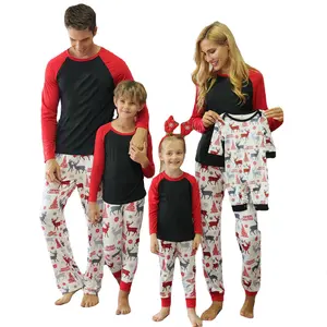 Рождественская Домашняя одежда однотонная одежда для индивидуального сублимационного печатания семейная Рождественская Пижама