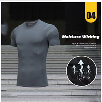 Herren New Fitness Quick Dry Stretch able Atmungsaktive Sport bekleidung Basel ayer Shirts Vier-Wege-T-Shirt mit elastischer Kompression