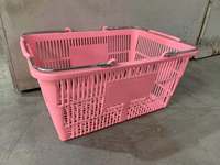 Panier à main en plastique PP rose durable et écologique de 17 L pour centre commercial avec couleurs et logos personnalisables