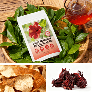 Chá de Casca de Tangerina Seca e Rosela - Chá Orgânico para Emagrecimento Sem Aditivos e Sem Açúcar, 20 Saquinhos para Saúde Digestiva e Desintoxicação, Atacado - Product Image 1