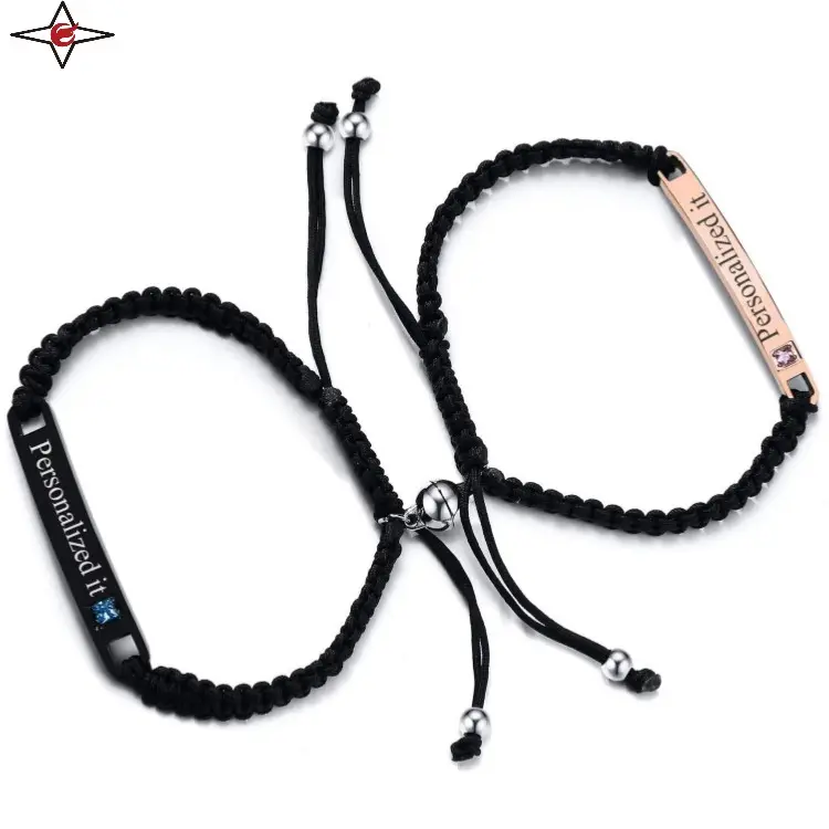 Bracelet en corde Milan tissé à la main de haute qualité à offrir en gros Bracelets en corde de nylon réglables pour hommes pour couple