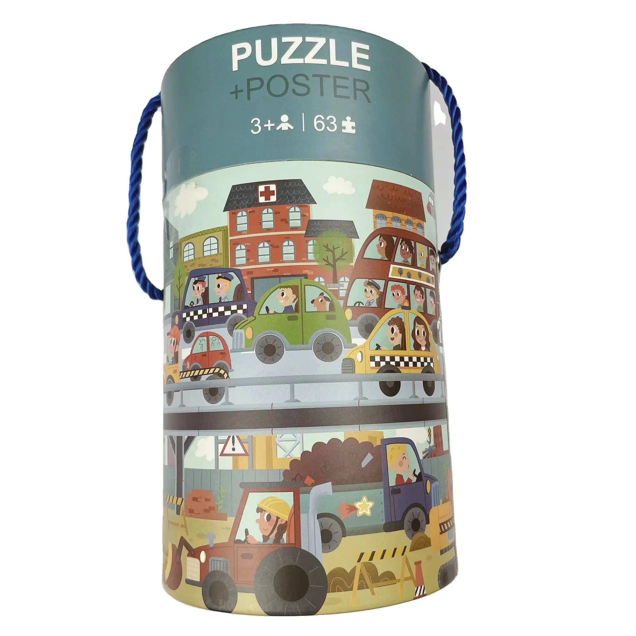 Carros e caminhões Cartoon Design Brain Game Paper Papelão Jigsaw Puzzle para crianças