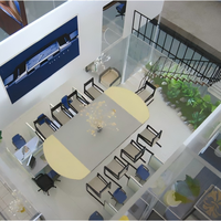 Modèle architectural miniature réaliste 3D personnalisable de bâtiment de bureau moderne européen, luxueux, en plastique, échelle 1:20-25