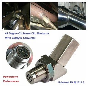 Adaptador espaciador de sensor M18x1.5 de acero de 45 grados para mecanizado CNC con mini convertidor catalítico, escape automotriz - Product Image 2