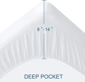 Protège-matelas imperméable, housse de matelas en tissu éponge de qualité supérieure avec poche profonde, respirant, doux, silencieux, lavable - Product Image 2