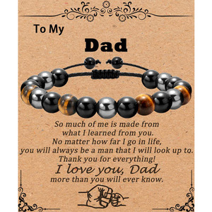 Nueva Pulsera Unisex de Obsidiana con Cuentas de Ojo de Tigre, Estilo Minimalista, Tejida a Mano, Ajustable, Tricolor, para Regalo - Product Image 1