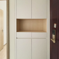 Porte de placard à charnières avec poignées, moderne, en MDF beige, pour appartement, en frêne naturel, anthracite, expresso