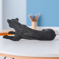 Ornement de maison d'hôtel famille intérieur statue en or décor de bureau à la maison luxe grande sculpture de léopard en résine