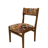 Chaise de salle à manger en bois massif de caoutchouc au design moderne avec dossier rembourré en tissu - Meuble idéal pour appartement et usage domestique