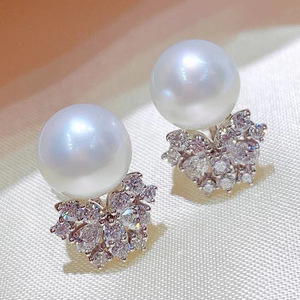 Orecchini a Perno Simil-Perla Barocca per Donne, Orecchini Scintillanti, Gioielli di Moda Quotidiana - Product Image 4
