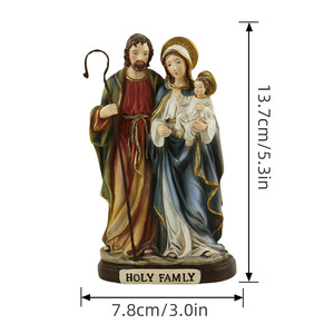 Decoración Navideña para el Hogar, Sagrada Familia Católica, Jesús, Virgen María, Colección de Resina - Product Image 6