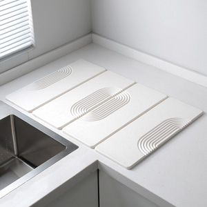 Tapis de séchage pour vaisselle en terre de diatomée pour comptoir de cuisine, super absorbant, pliable, pour sécher rapidement la vaisselle, les bouteilles et les tasses - Product Image 5