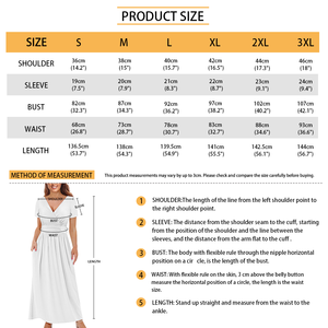 Abiti polinesiani 2025 <span class=keywords><strong>donna</strong></span> primavera estate Boho stampa floreale con scollo a V in finto abito Maxi <span class=keywords><strong>per</strong></span> ospiti di nozze, laurea, festa - Product Image 6