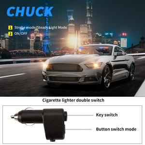 DXZ Automotive <span class=keywords><strong>LED</strong></span> Aspiration <span class=keywords><strong>Clignotant</strong></span> <span class=keywords><strong>Central</strong></span> Reminder Light S20 Rouge et Bleu Mirror Light Accessoire pour Voitures et SUV - Product Image 4