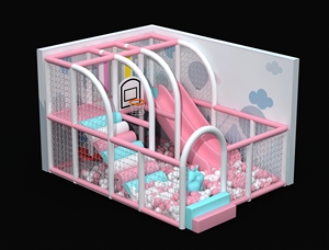 Zoete Kleuren Snoep Thema Ondeugend Kasteel Kinderen Zachte Speeltuin Indoor Speelcentrum Kleine Indoor Speeltuin met Glijbaan en Ballenbak - Product Image 5