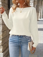 Pull en tricot élégant pour femmes, à manches longues et à découpes