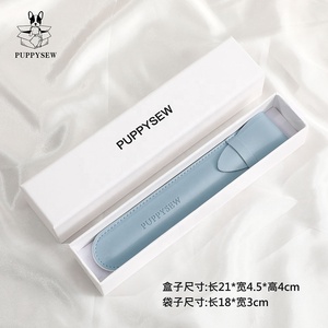 PUPPYSEW Custom logo PU Leather Pen <b>Envelope</b> Pouch Bags Handmade Eyebrow Pencil Protective Case Cover Packaging Pouch - Product Image 3
