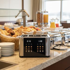 <span class=keywords><strong>Tostadora</strong></span> de Acero Inoxidable de 4 Rebanadas con Bandeja Recolectora de Migas Extraíble para una Fácil Limpieza, Apta para Rebanadas Gruesas y Bagels, Desayuno - Product Image 5